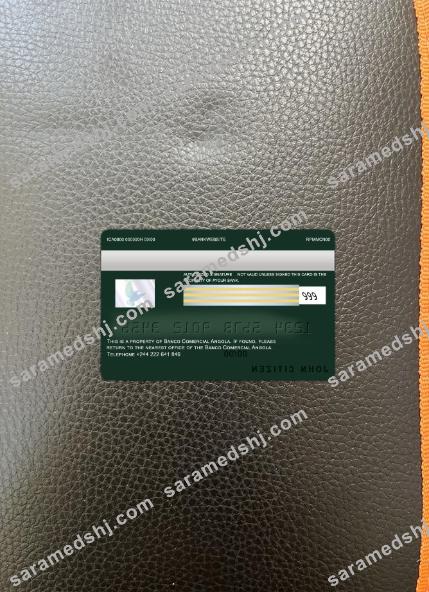 Angola Comercial Bank visa card photolook back
